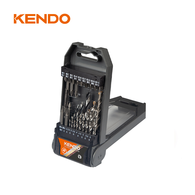 Kendo 40PC Professional Combination Drill Bits &amp; Screwdriver Bits Set