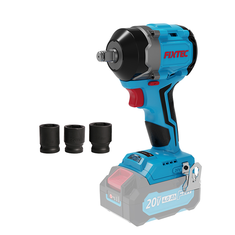 FIXTEC Cordless Tools Combo Kit 20V Wrench Drill Brushless Impact Driver Kit