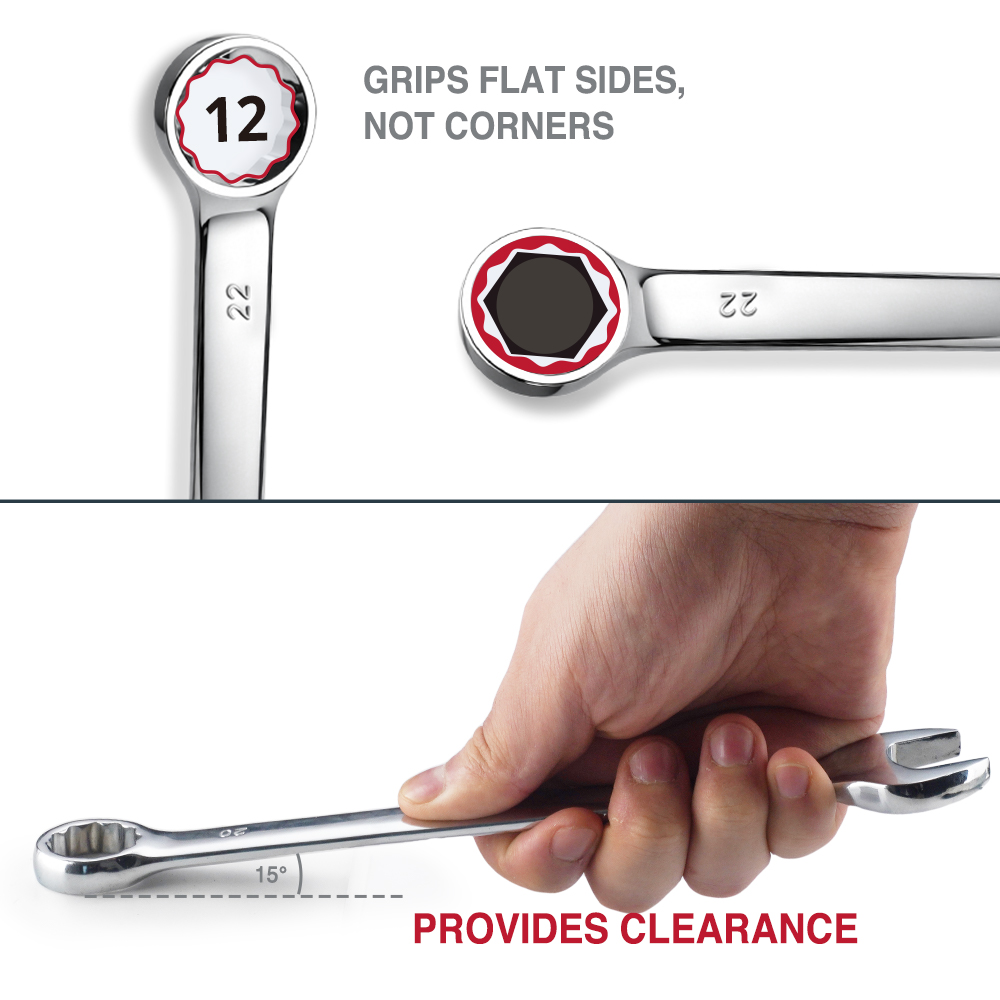 Mechanic Metric Combination Wrench Tools Heavy Duty Carbon Steel Open Ring Spanner For Workshop Garage