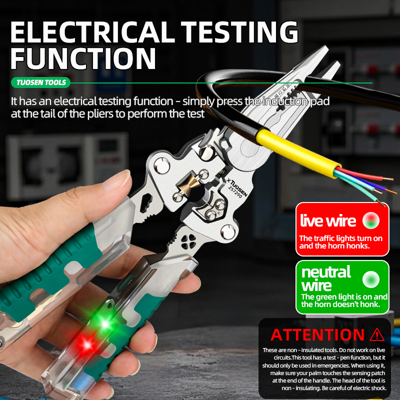 Multifunctional Titanium Steel Electrician Portable Pliers DIY Metric Long Nose Cross Cutting Skin Splitting Line Stripping