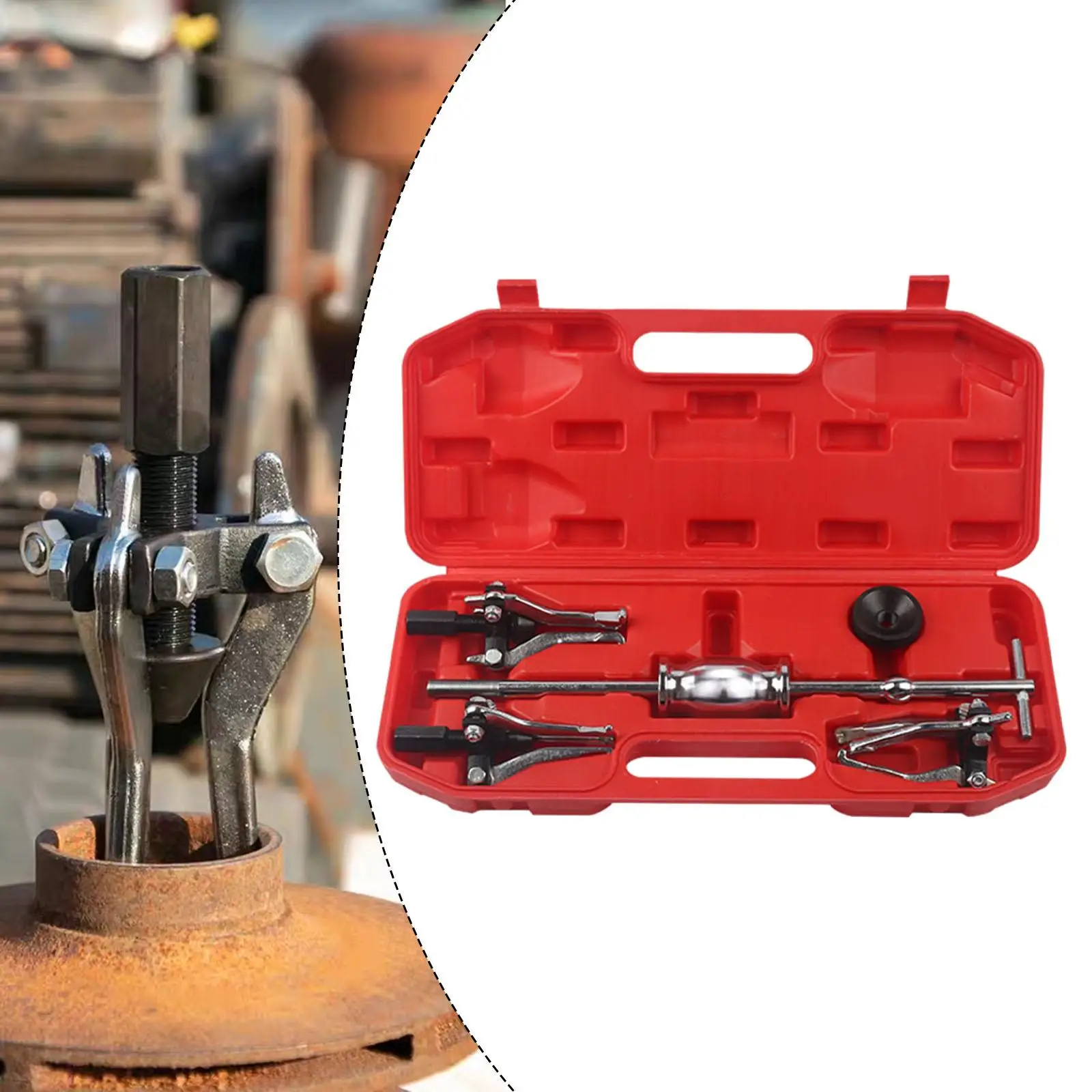 5-Piece Universal Automotive Repair Machine Steel Internal/External Bearing Pullers Inner Hole Extractor Slide Hammer Tool Set
