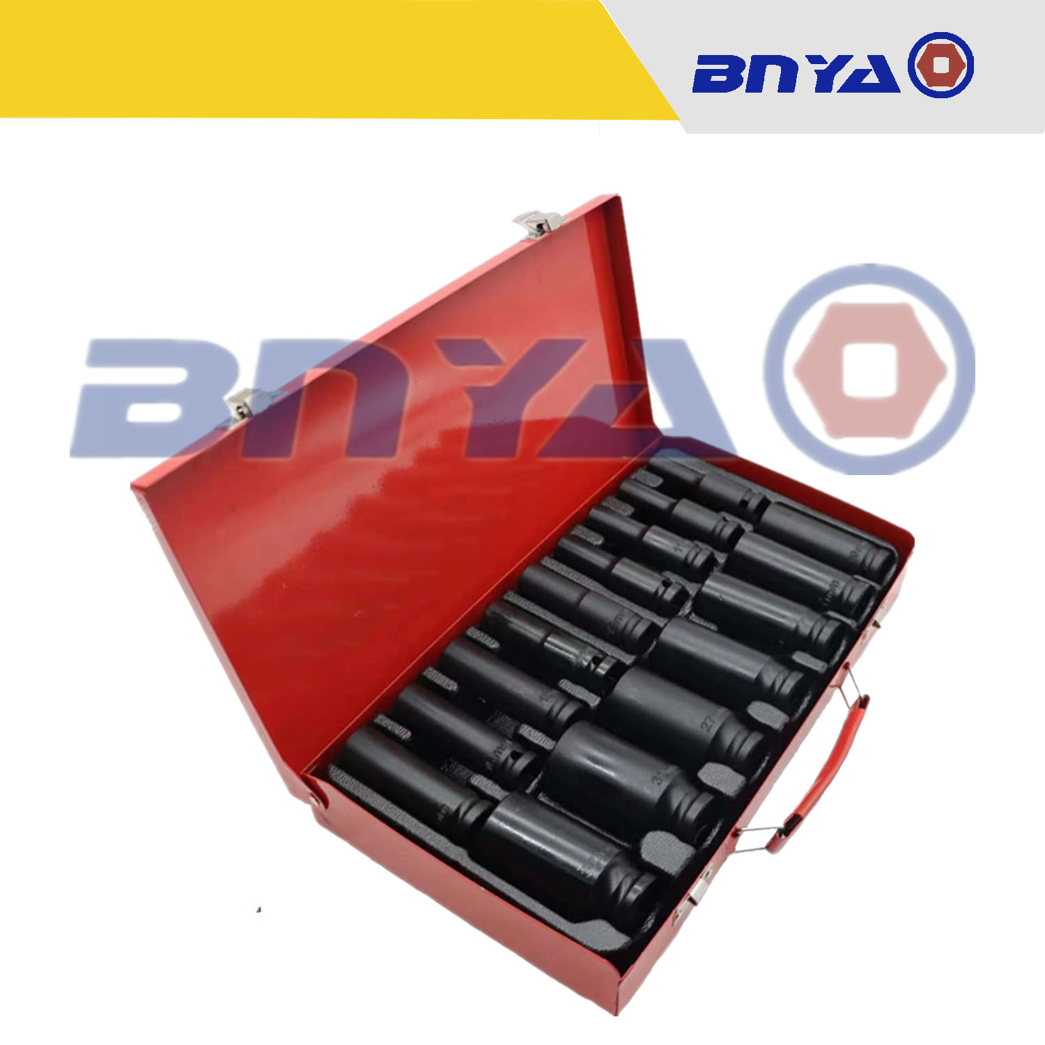 Professional 1/2 Impact Black Socket Set Auto Repair Cr-mo 16 Pcs Key Kit Socket Set With Iron Box 35 Pcs