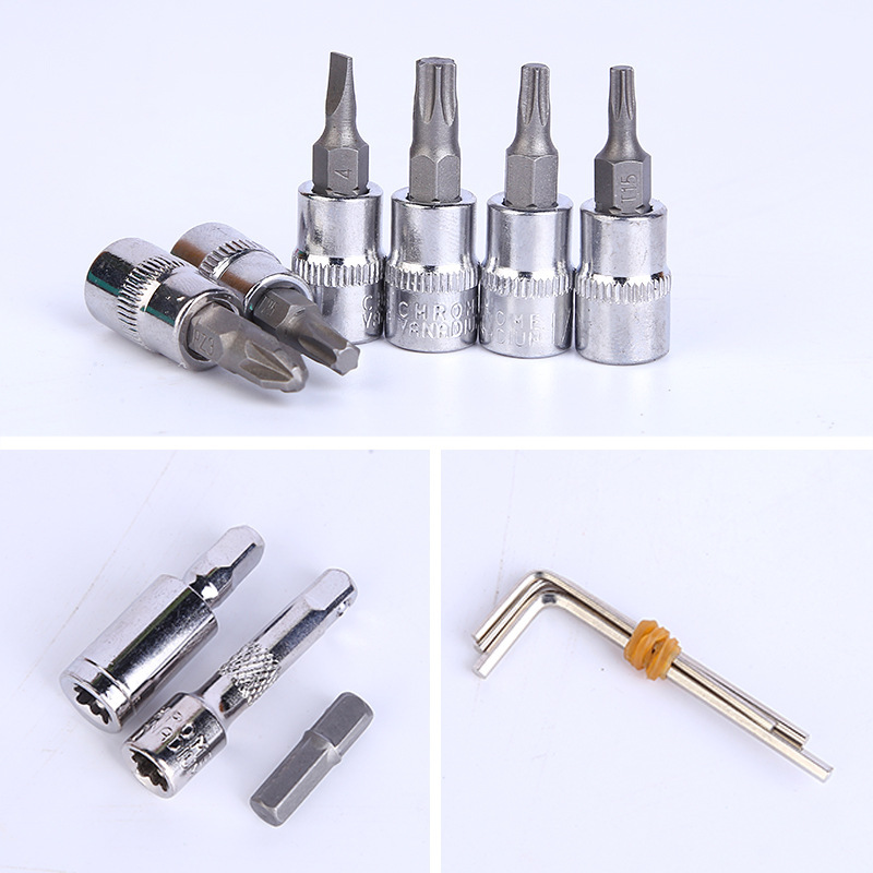VETOOL 46pcs 1/4 Inch Socket Impact Wrench Car Tool Set Steel And Carbon Steel Screw Driver Handles With OEM Hard Case