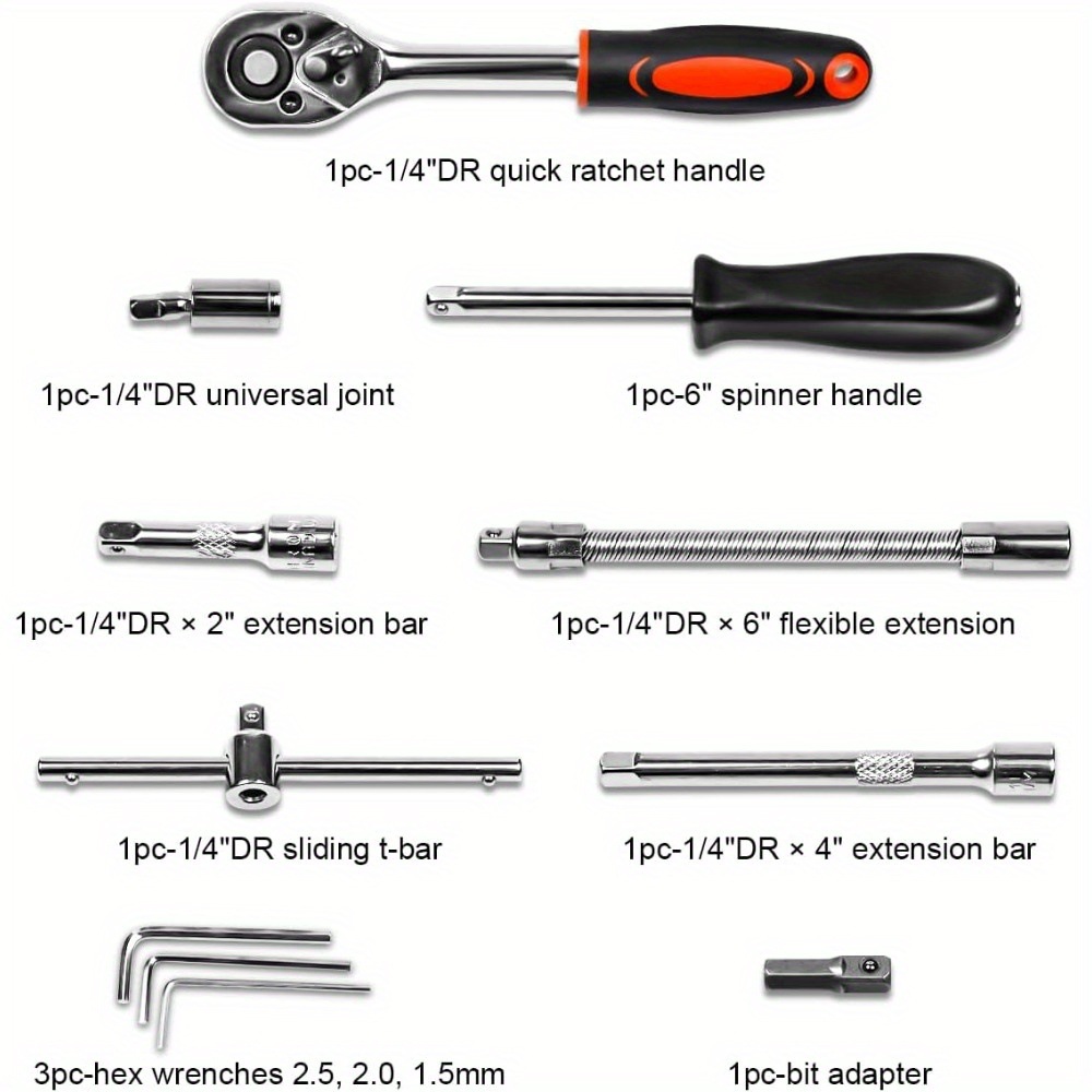 New 46-piece Auto Repair Combination Ratchet Wrench Auto Maintenance Vehicle-mounted Socket Repair Set Tool Box
