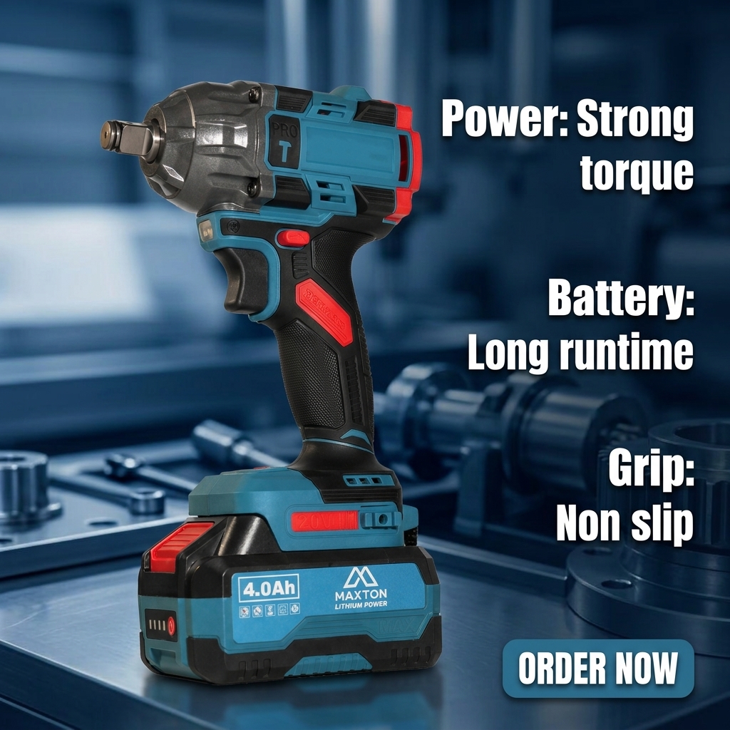 MAXTON MT2406 20V CORDLESS INDUSTRIAL &amp; DIY BRUSHLESS TORQUE WRENCH