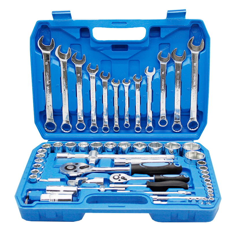 Hot Sale 53 Pieces Socket Wrench Set Drive Socket Set With 1/4 Inch Ratcheting Wrench For Automotive Repair And Home Use