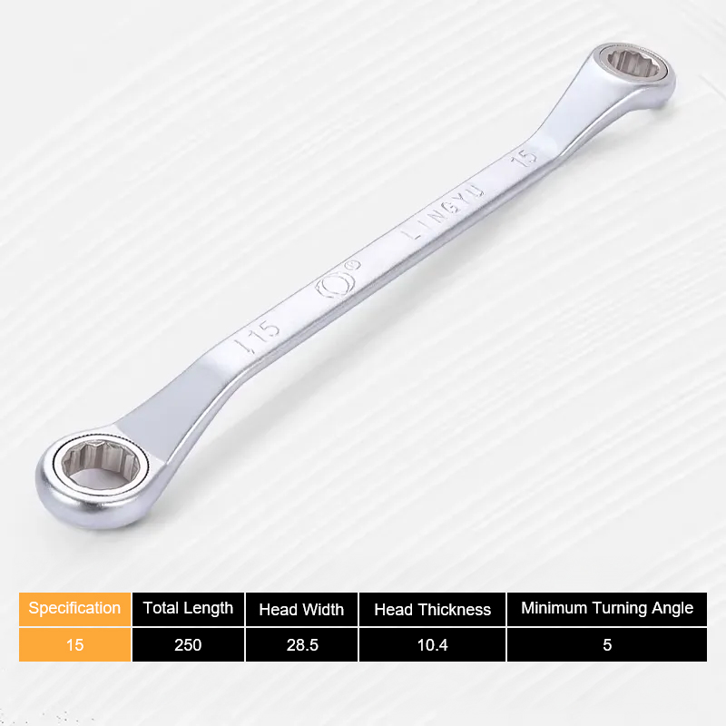 OEM Small Arc Swing Fast Action Ratchet Wrench Set 10mm to 24mm Chrome Finished Chrome Vanadium Steel Combination Box Open End
