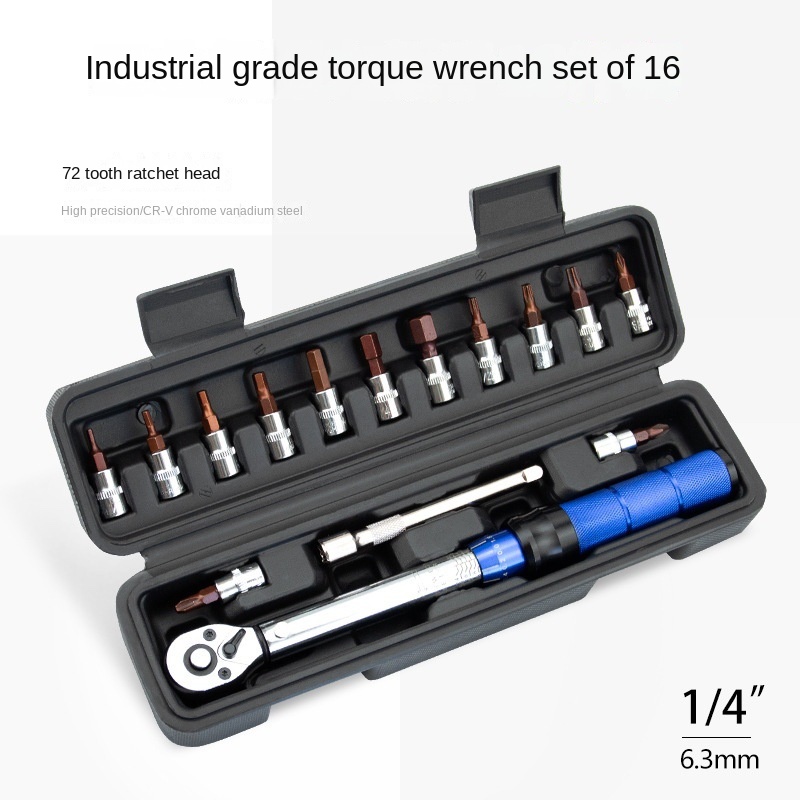 High Precision 1/4 Small Fly Bicycle Torque Wrench Adjustable Metric 2-24NM Ratchet for Bike Maintenance