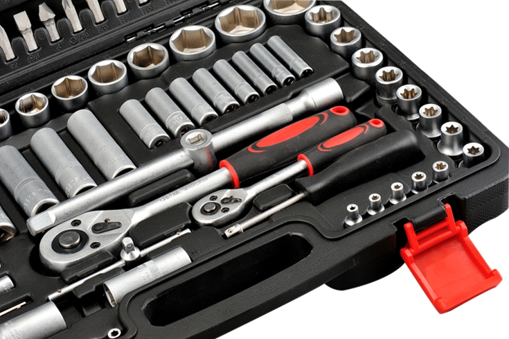 130PCS Socket Wrench Tool Box Complete Car Mechanics Repair Tool Set