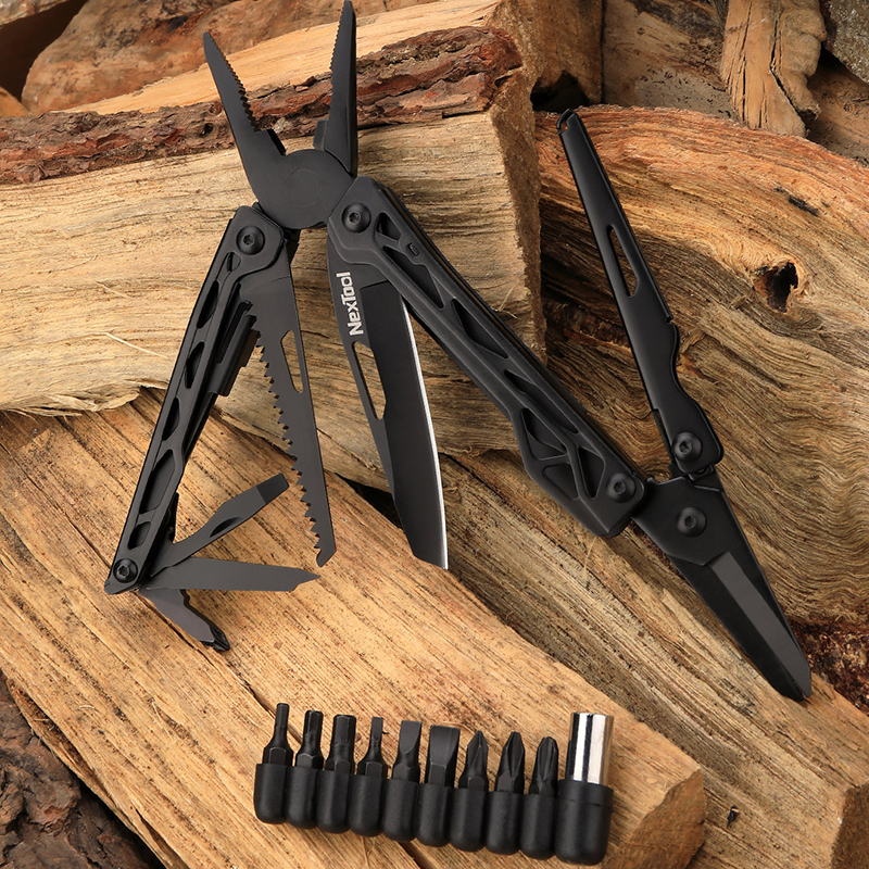 High Quality NEXTOOL Best Selling Multi-Function Stainless Steel Black Coated Combination Pliers Fire Starter DIY OEM