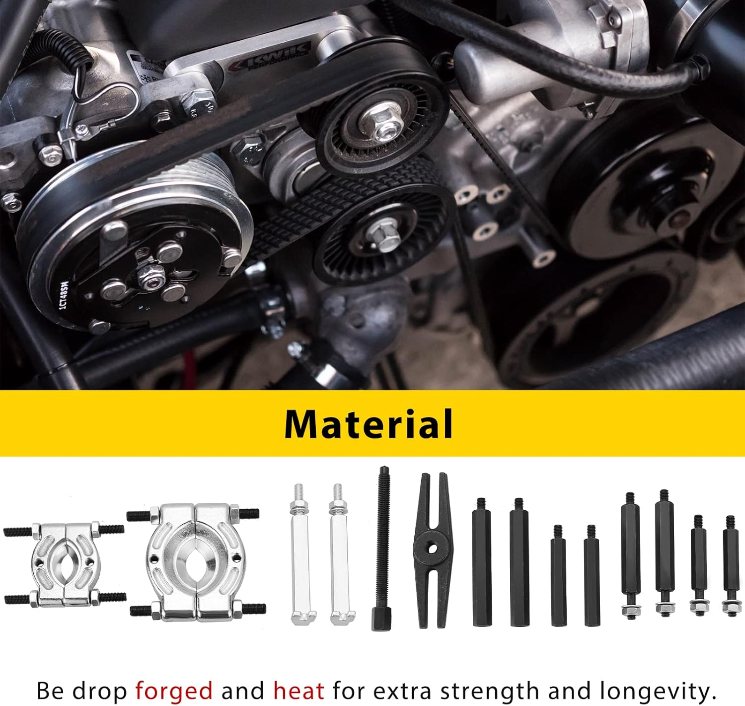 14PCS Bearing Separator Puller Set | Heavy Duty 5-Ton Capacity Bearing Puller Set, Wheel Hub Axle Puller Set,