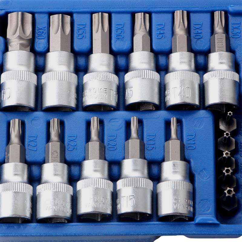E-Type 34-Piece Auto Repair Tool Socket Wrench Set Combination Socket Bit Hand-Powered Source Sets