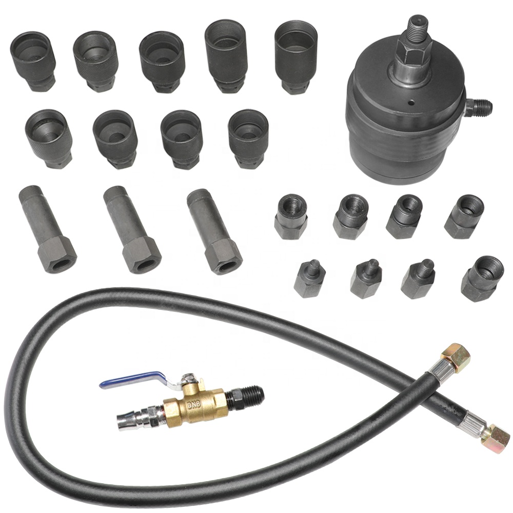 HTL Diesel Engines Pneumatic Injector Puller Tool Kit Air Vibration Injector Removal Tools Auto Tools Set with Extractor Hammer