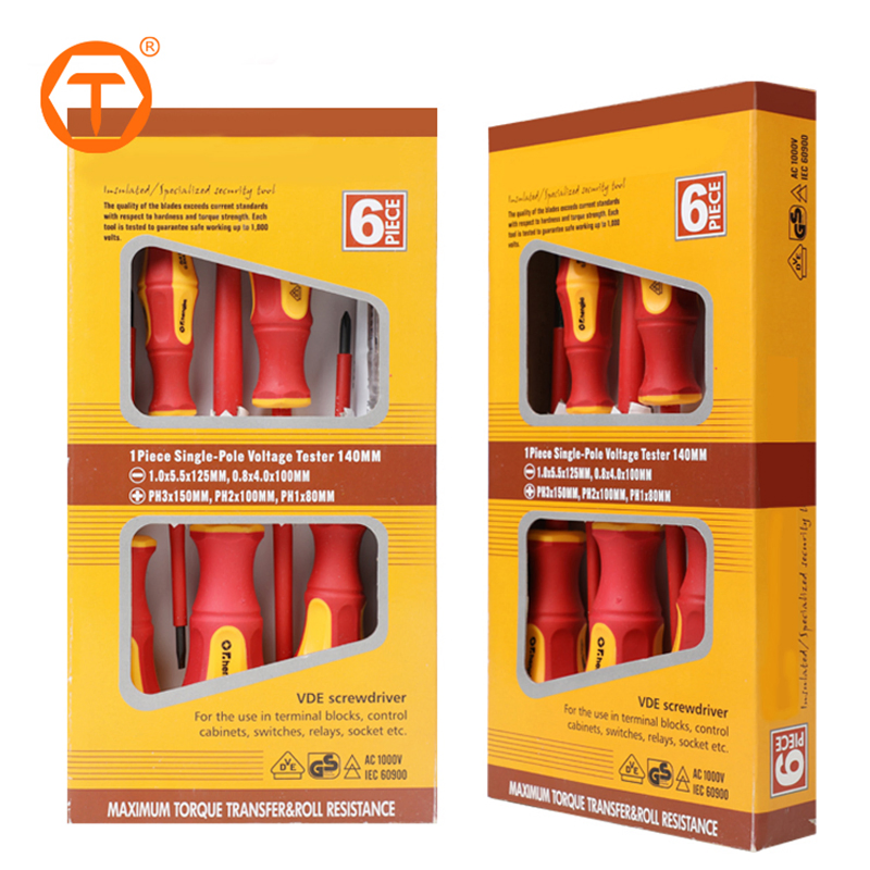 VDE Insulated Screwdriver 6 PCS Magnetic Tips Bit Screwdriver Set