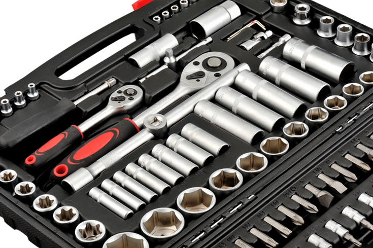 130PCS Socket Wrench Tool Box Complete Car Mechanics Repair Tool Set