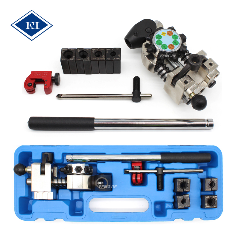 Brake Service Pipe Flaring Tool Brake Pipe Line Aluminium Copper Tubing Flaring Tool Set for 3/16"-1/4"-5/16"-3/8" Tubing