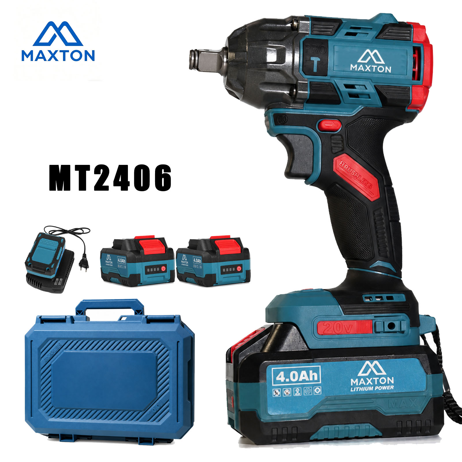 MAXTON MT2406 20V CORDLESS INDUSTRIAL &amp; DIY BRUSHLESS TORQUE WRENCH