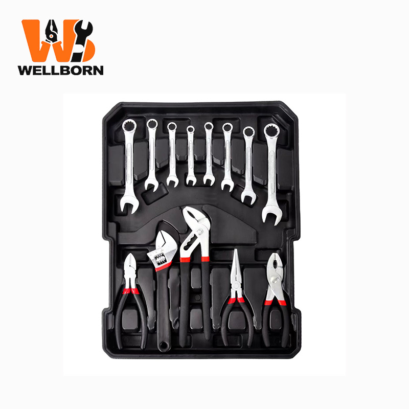 Fasterner Scissors Claw Hammer Knife Level Pump Plier Screwdriver Hand Tool Set
