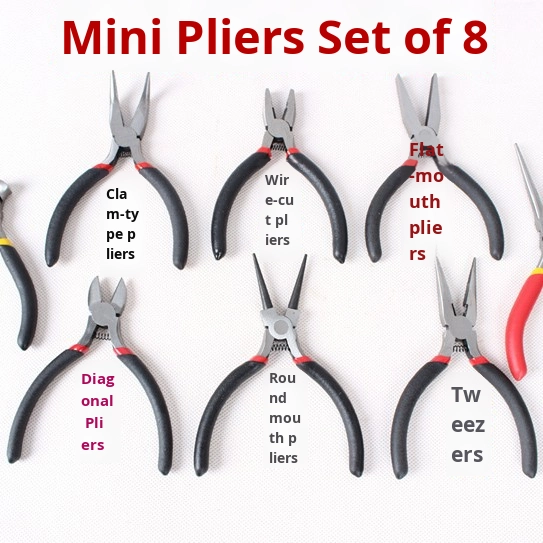 Mini DIY Pliers Set with Small Scissors Wire Stripper Durable Diagonal Pliers Handmade by Manufacturer for Cutting Wholesale