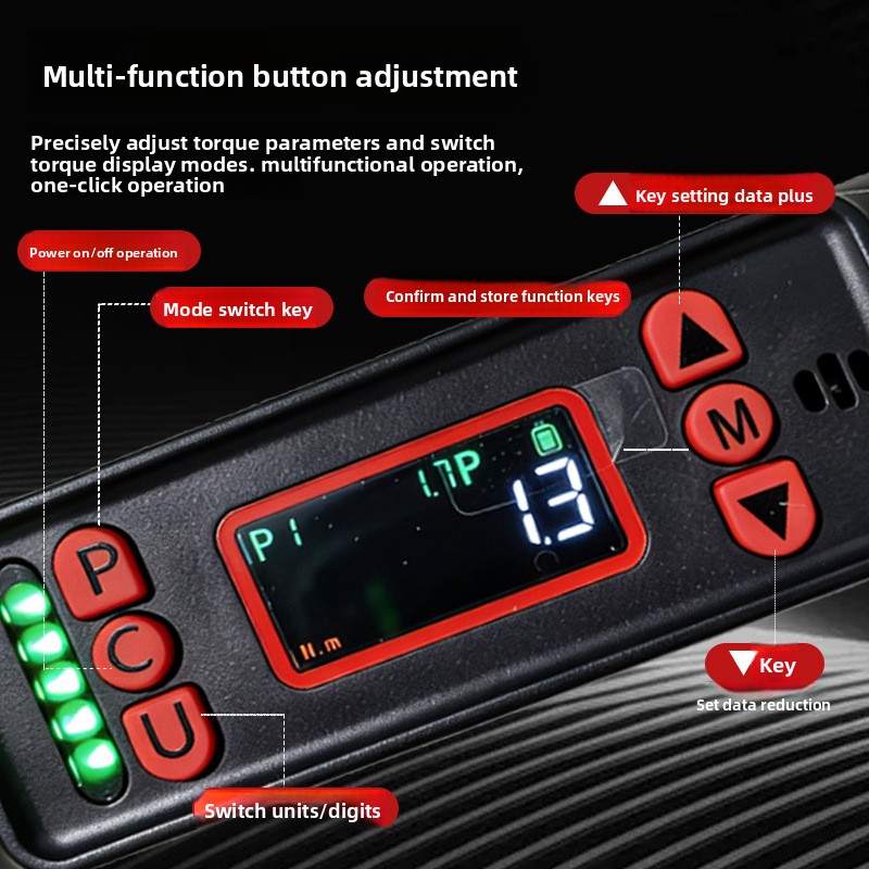 High Accuracy Industrial Grade Electronic Torque Wrench 1/2 10-210NM Digital Display Torque Wrench Automotive Tools