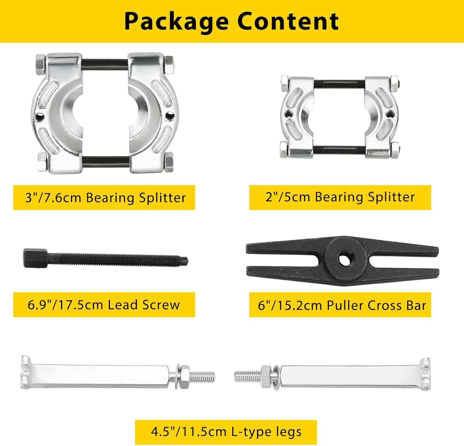 14PCS Bearing Separator Puller Set | Heavy Duty 5-Ton Capacity Bearing Puller Set, Wheel Hub Axle Puller Set,