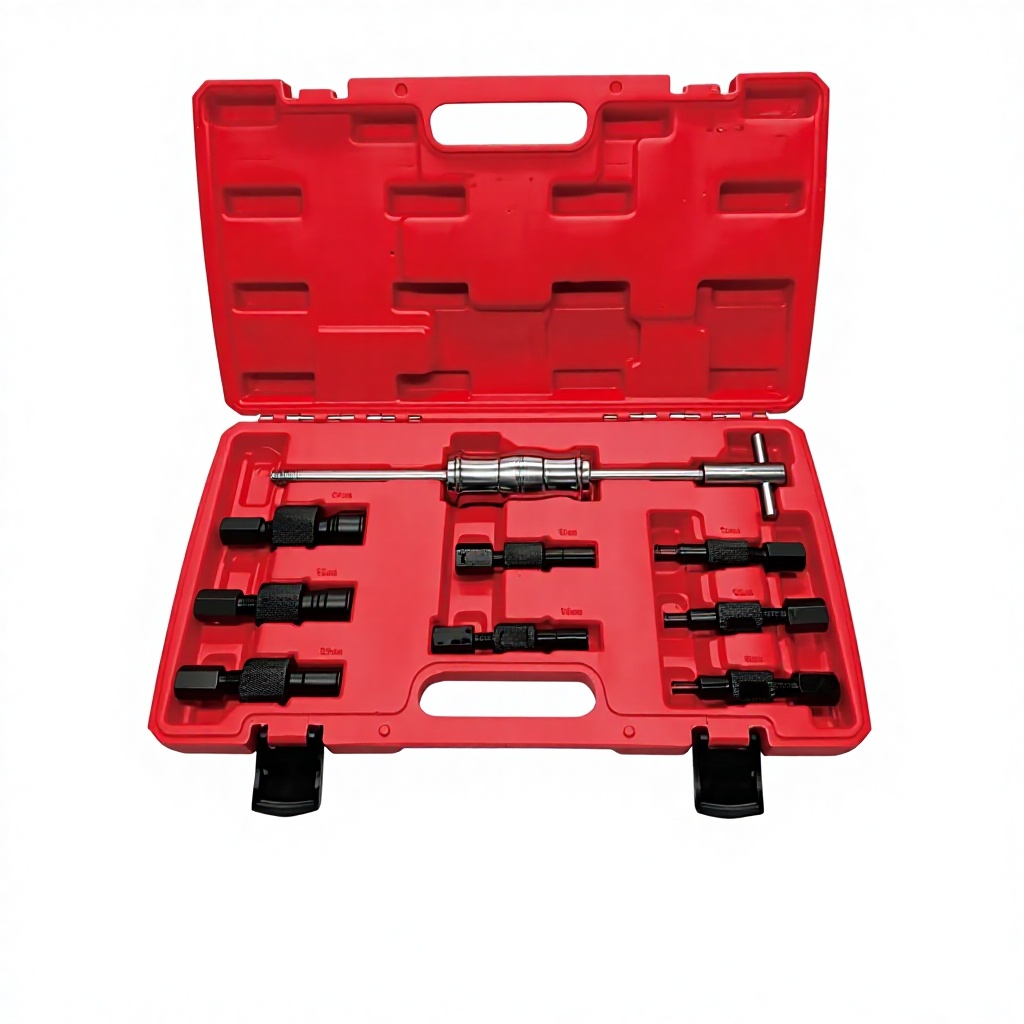 9-Piece Inner Bearing Puller Set with Slide Hammer and Wheel Puller Extractor Red/Black/Silver OLIVER Car Fitment
