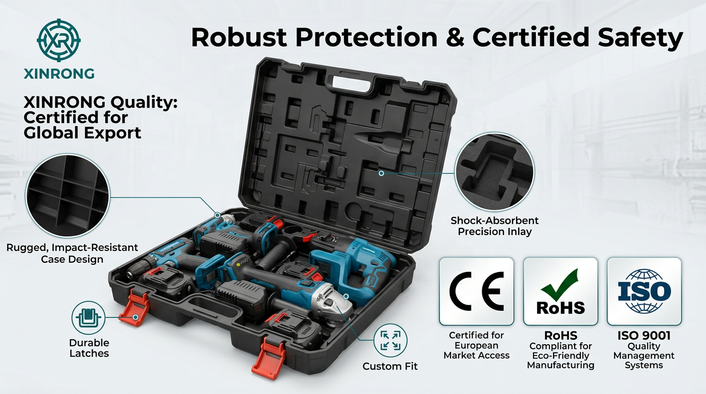 21V Cordless 4-in-1 Combo Kit Brushless Rotary Hammer Angle Grinder Impact Wrench Electric Drill 4x 1.3Ah Lithium Hard Case