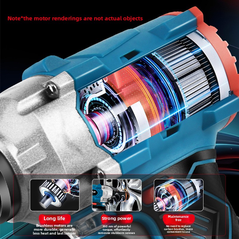 Cordless Electric Impact Wrench Industrial High Torque Lithium Battery Power Tools For Construction Auto Repair Nut Removal
