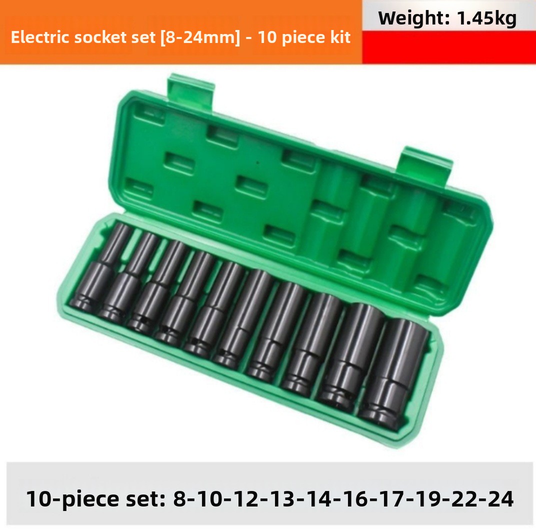Electric Wrench Socket Set Extended Hex Wrench Large Air Impact Wrench Head Automotive Repair Tool Box Set