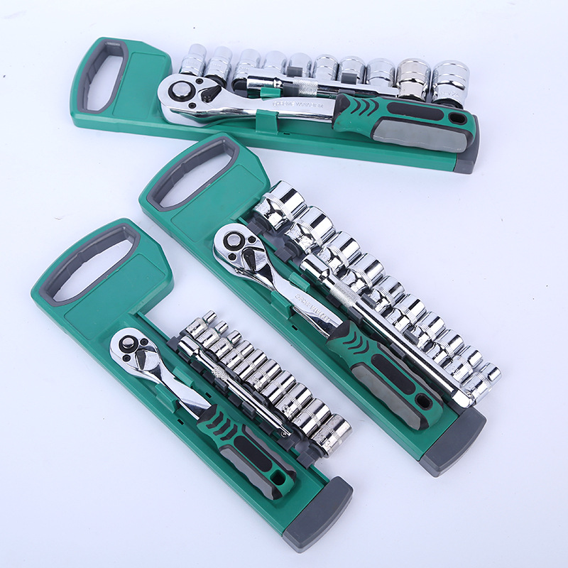 Manufacturer's Large Medium Small Single Double Row 12-piece Set Hexagon 20-piece 28PC Auto Repair Tool Quick Ratchet Wrench