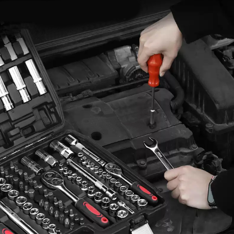216Pcs Ratchet Socket Wrench Set Tool Hand Spanner Mechanic Screwdriver Tool Set With 1/2" 1/4" 3/8" Drill Bits