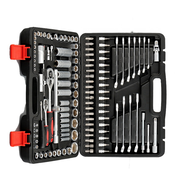 130PCS Socket Wrench Tool Box Complete Car Mechanics Repair Tool Set