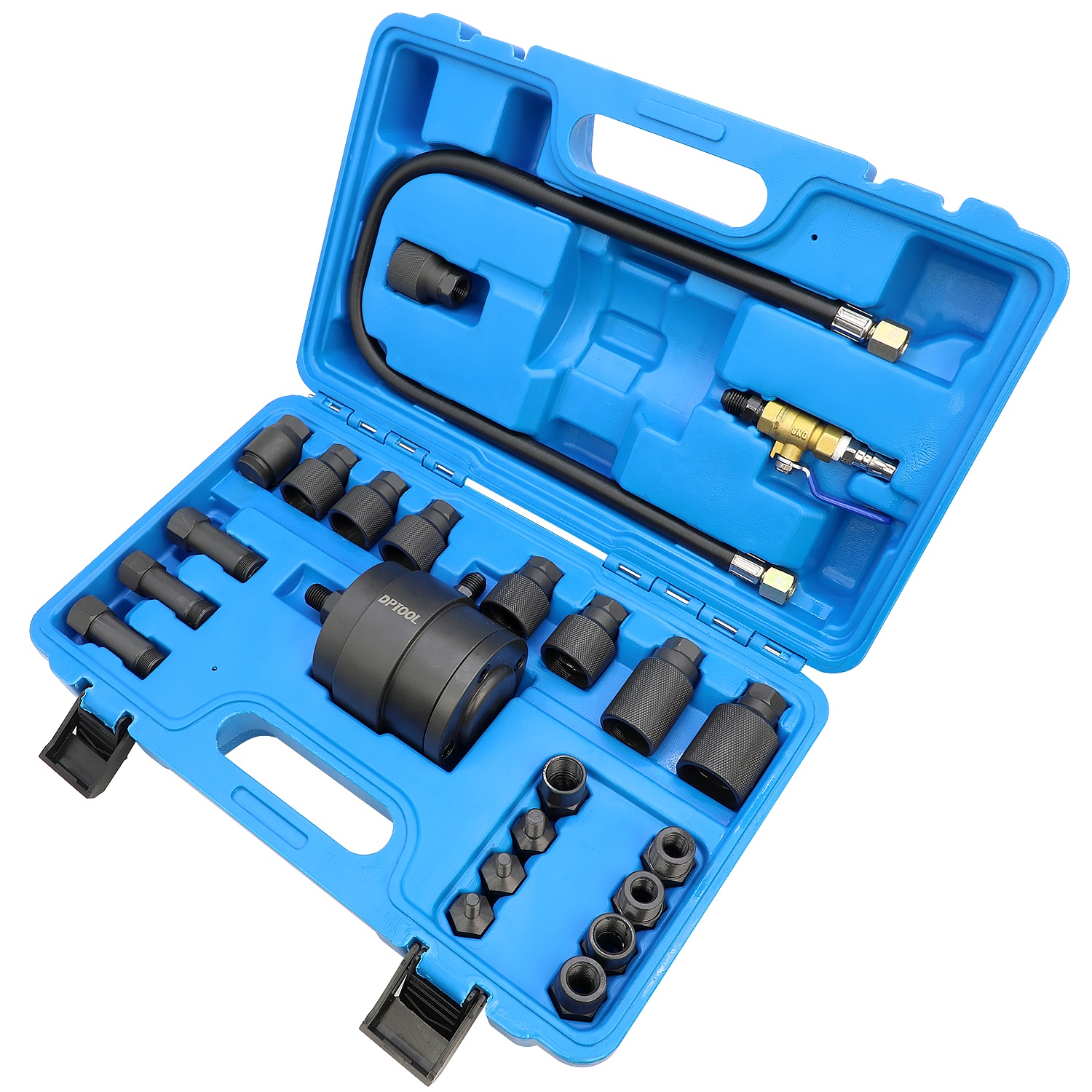HTL Diesel Engines Pneumatic Injector Puller Tool Kit Air Vibration Injector Removal Tools Auto Tools Set with Extractor Hammer