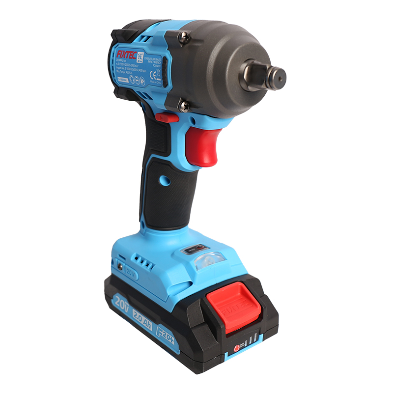 FIXTEC 20V Cordless Impact Wrench 450Nm High Torque Brushless 2.0Ah Battery 1/2 Drive Truck Tire Car Repair CE Wholesale