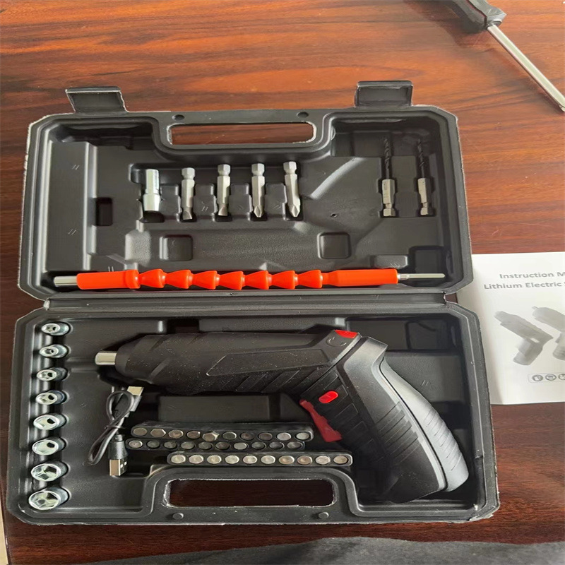 Multifunctional Rechargeable Battery Electric Screwdriver And Drill Set With Metal &amp; Plastic Construction