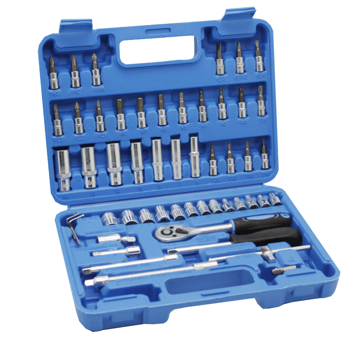 Hot Sale 53 Pieces Socket Wrench Set Drive Socket Set With 1/4 Inch Ratcheting Wrench For Automotive Repair And Home Use
