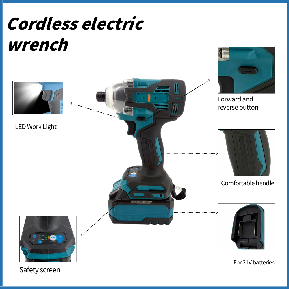Brushless Cordless Lithium Powered Professional Grade Heavy Duty Electric Impact Wrench