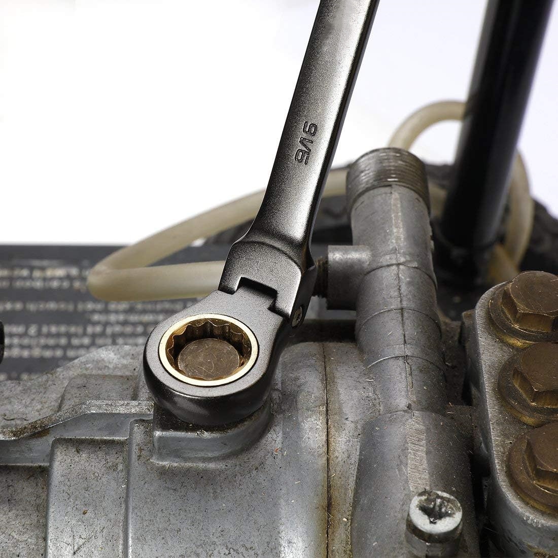 Premium Quality Metric Swivel Head Ratchet Wrench Cr-V Constructed With Black Nickel Plating