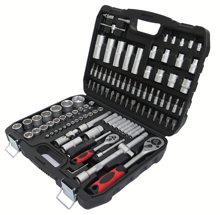Premium 108-Piece Socket Wrench Set, 1/4" 3/8" 1/2" Drive Ratchet Tool Kit with Carrying Case, for Automotive Repair