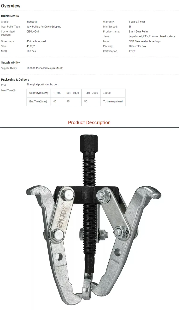 Hydraulic Puller Tool Details