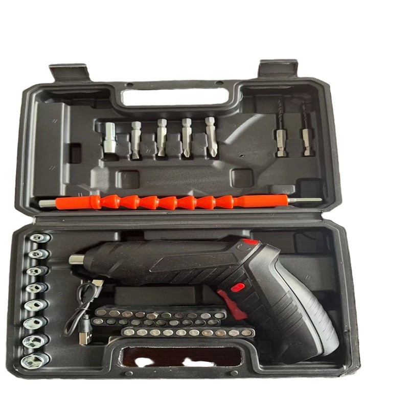 Multifunctional Rechargeable Battery Electric Screwdriver And Drill Set With Metal &amp; Plastic Construction