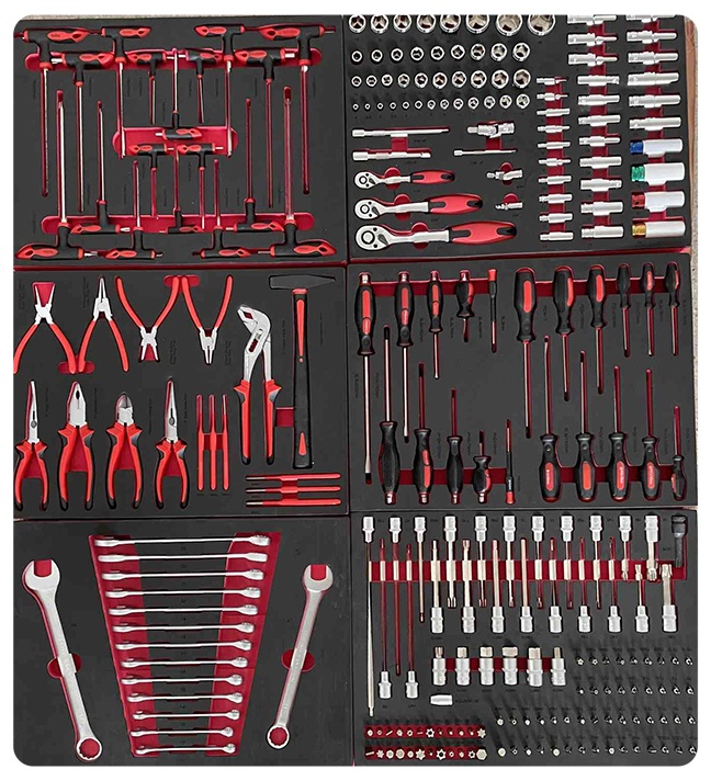 258-Piece CRV Steel Garage Repair Tool Kit Socket Wrench Bit Set With EVA Organizer Tray