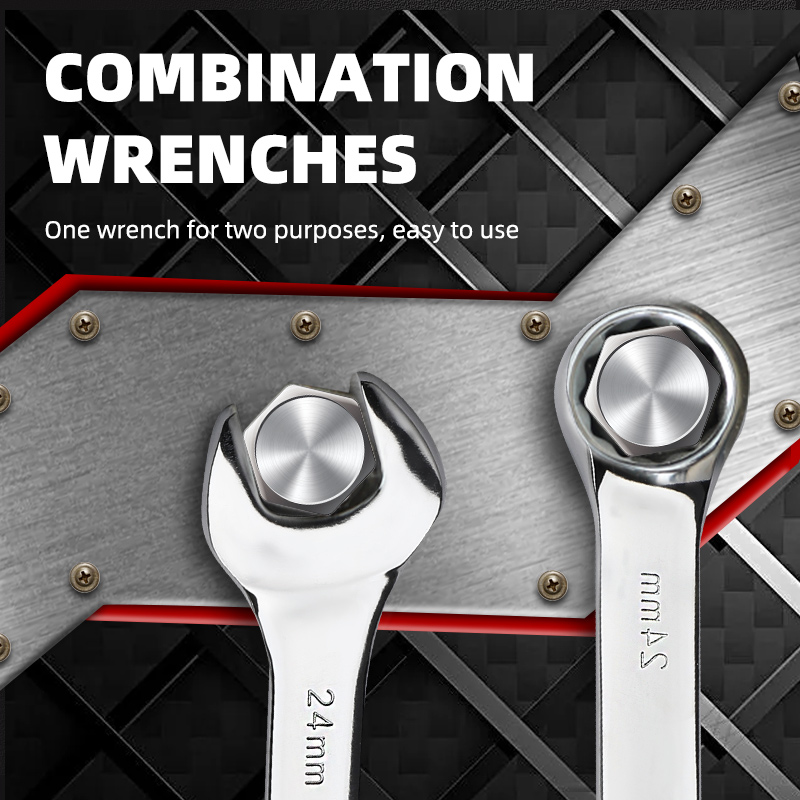 Factory Outlet Dual-Purpose Open-Ended Steel Wrench Set Double-Headed Chrome Finish OEM Customizable Metric Plastic Clamp Cars