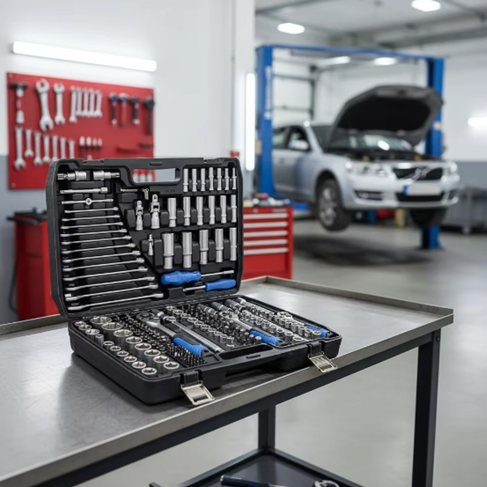 216 Piece Professional Mechanic Durable Carbon Steel Ratchet Wrench Home Vehicles Repair Socket Tool Set
