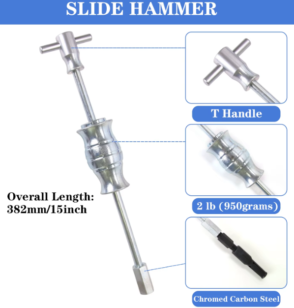 2026ZP Universal Five Piece Slide Hammer Bearing Puller for Blind Holes