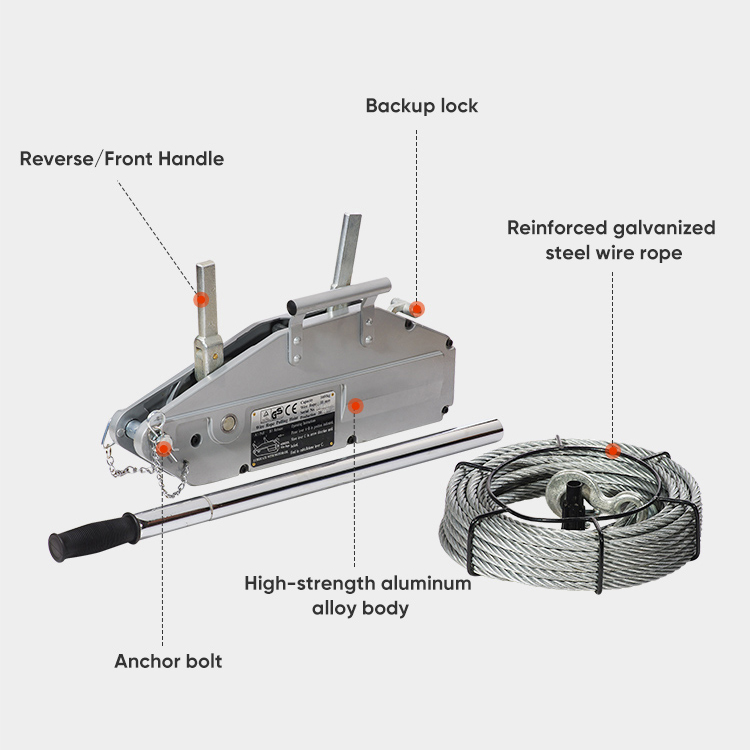 1 3 5t Heavy Duty Ratchet Rope Tighten Puller Manual Wire Lever Hoist