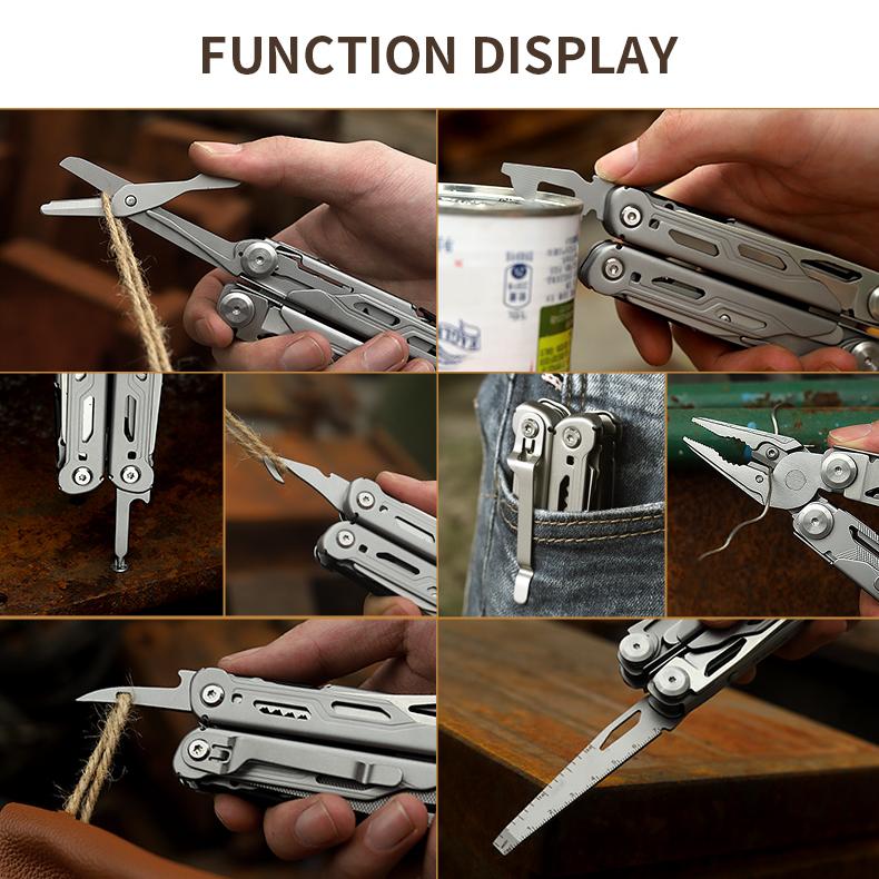 Grand Harvest GHK6B 17-in-1 Folding Multitool Pliers Full Locking Stainless Steel DIY Metric OEM Multi Pliers Outdoor Survival