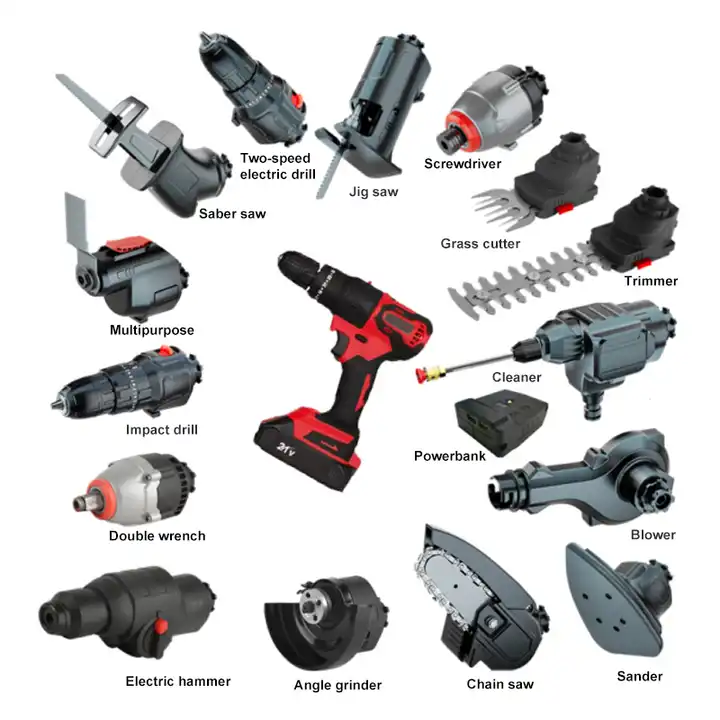 High Torque Brushless Motor Cordless Impact Wrench and Drill Combo Battery Compatible Power Kit with Multi-functional Heads
