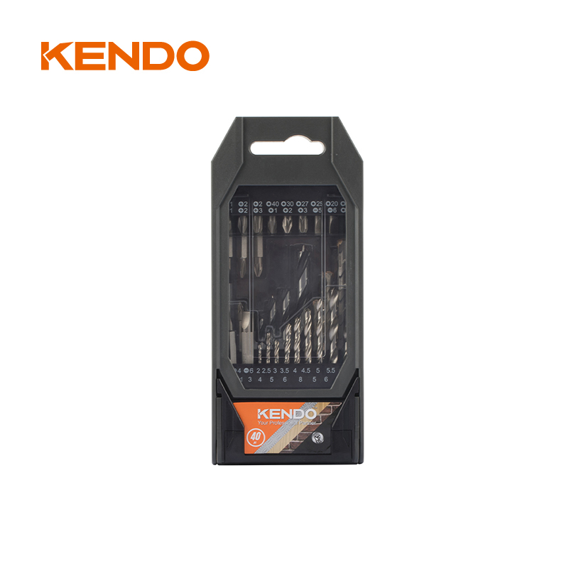 Kendo 40PC Professional Combination Drill Bits &amp; Screwdriver Bits Set