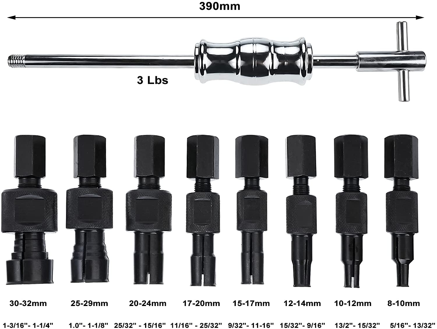 Auto Repair Tool Internal Extractor Removal Kit 9PCS Slide Hammer Bearing Puller